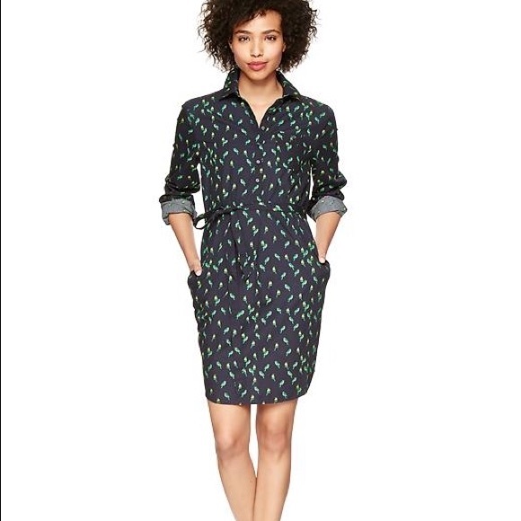 GAP Dresses & Skirts - Gap Bird Print Shirtdress EUC